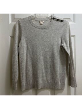 J. Crew Sweater Women’s Size Medium Gray Merino Wool Blend Sweater